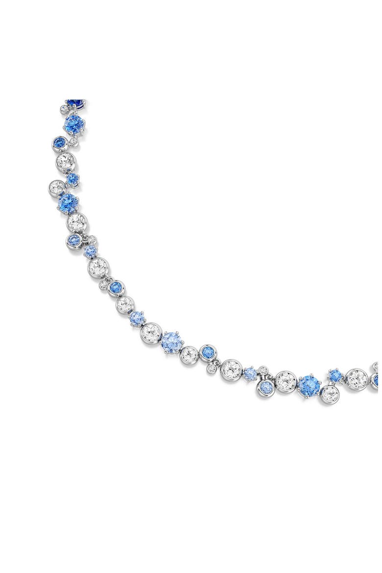 Constella Crystal & Zirconia Necklace, Alternate, color, SILVER/ BLUE