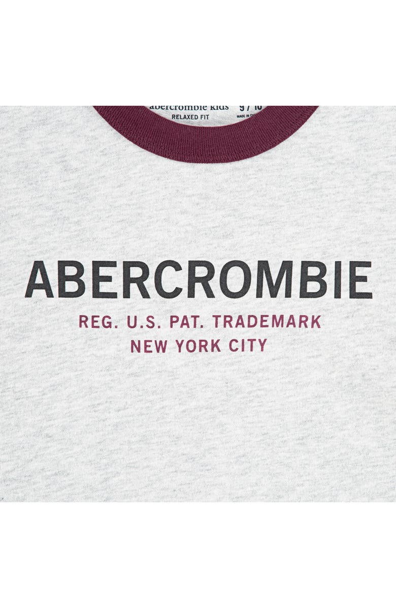 abercrombie kids Kids' Ringer Logo Graphic T-Shirt, Alternate, color, Anf Light Grey Heather