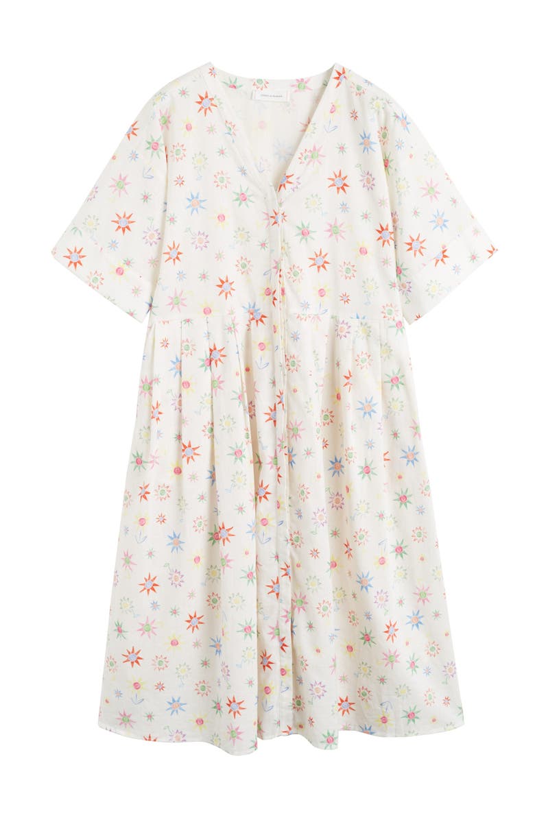 Chinti & Parker Linen-Cotton Etoile V-Neck Sundress, Alternate, color, 