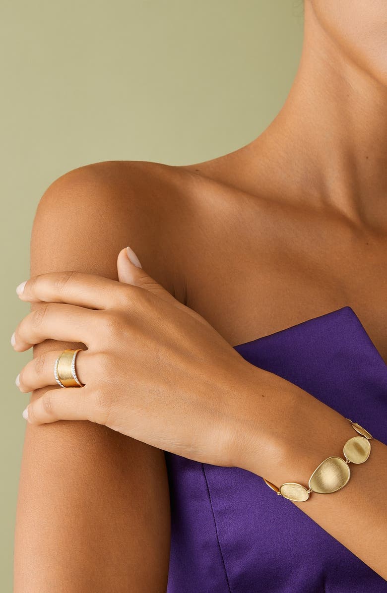 Marco Bicego Medium Lunaria 18K Yellow Gold & Diamond Ring, Alternate, color, 18K Yellow Gold