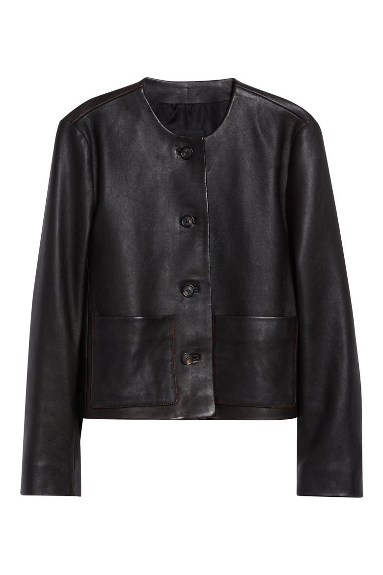 Ophelie Leather Jacket, Alternate, color, DISTRESSED BLACK