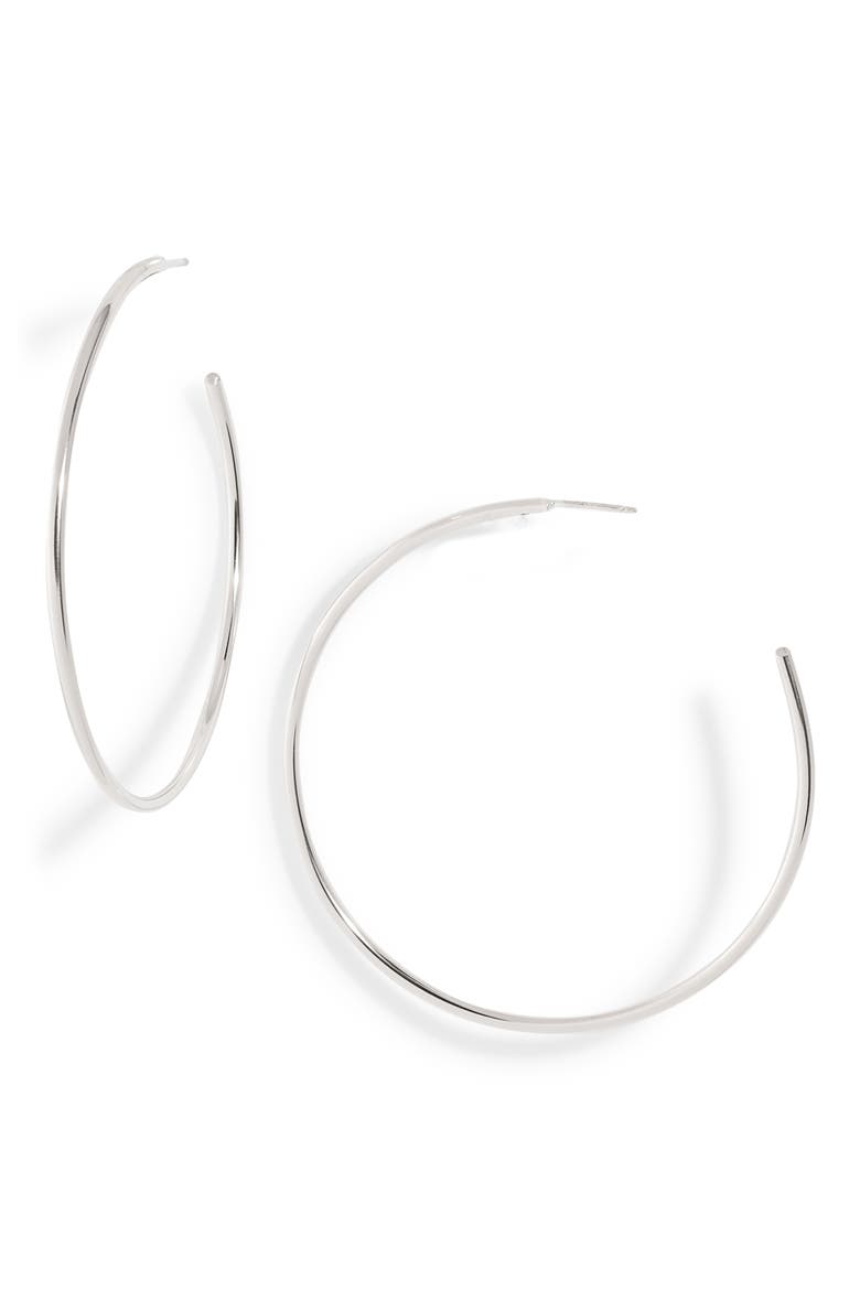 Everyday Hoop Earrings, Main, color, STERLING SILVER