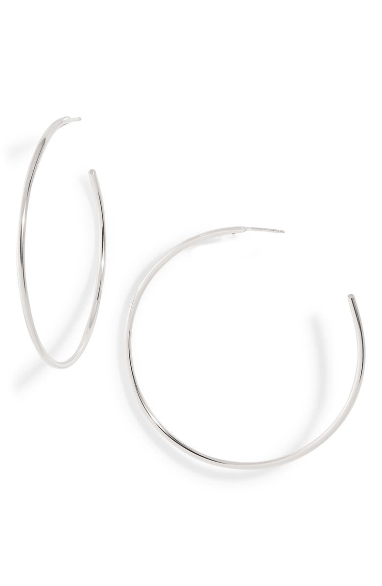 Nashelle Everyday Hoop Earrings, Main, color, Sterling Silver