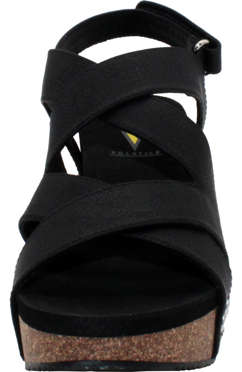 Volatile Tory Crisscross Wedge Sandal, Alternate, color,