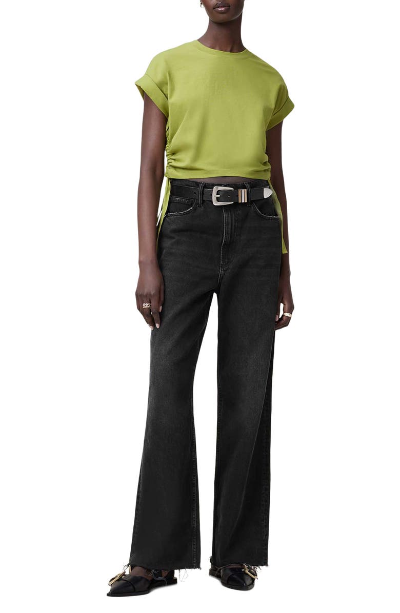 AllSaints Mira Ruched Cotton T-Shirt, Alternate, color, 