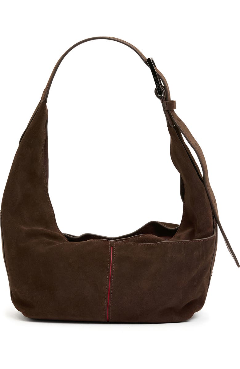 HAMMITT Tom Zip Medium Hobo Bag, Alternate, color, Belted Suede/ Gunmetal