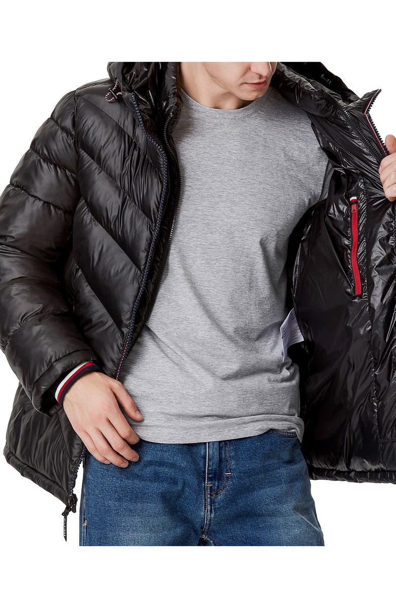 Tommy Hilfiger Chevron Hooded Puffer Jacket, Alternate, color,