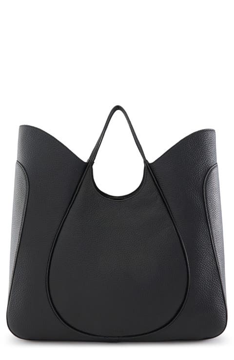 Katrina Wave Pebbled Leather Tote