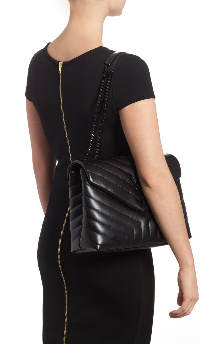 Saint Laurent Medium LouLou Matelassé Leather Shoulder Bag, Alternate, color,