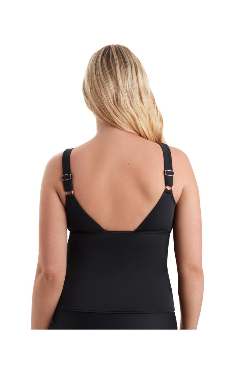 ShapeSolver Sport Scoopneck Chlorine Resistant Tankini Swimsuit Top, Alternate, color, Herringbone Shift