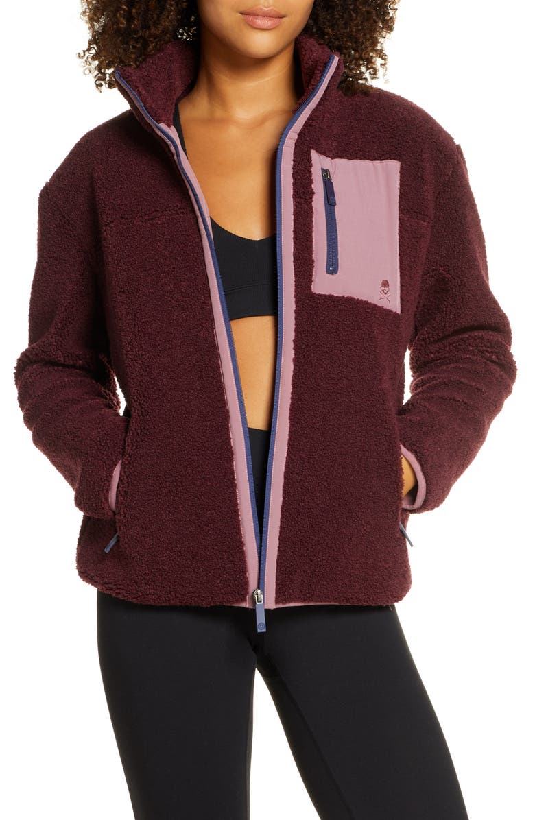 Soul by SoulCycle High Pile Fleece Jacket, Main, color, 
