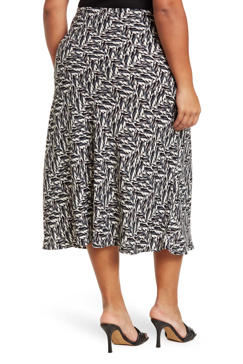 Halogen Bias Cut Midi Skirt, Alternate, color, BLACK- BLUE SHATTERED GLASS