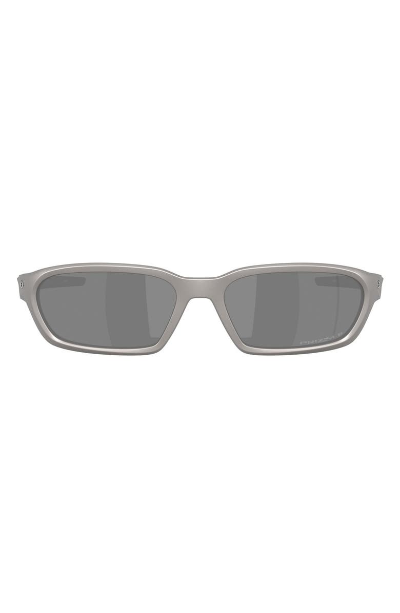 Oakley Terraforma 58mm Prizm<sup>™</sup> Polarized Rectangular Sunglasses, Main, color, Titanium / Prizm Black