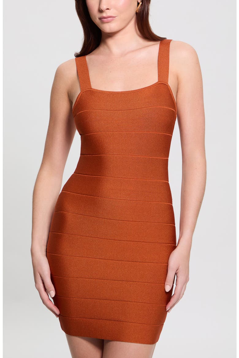 Esme Sleeveless Bandage Dress, Alternate, color, HOT CARAMEL