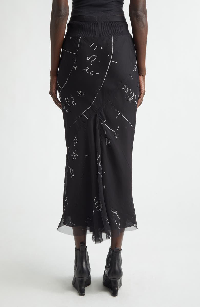 Rick Owens Print Bias Cut Silk Skirt, Alternate, color, 
