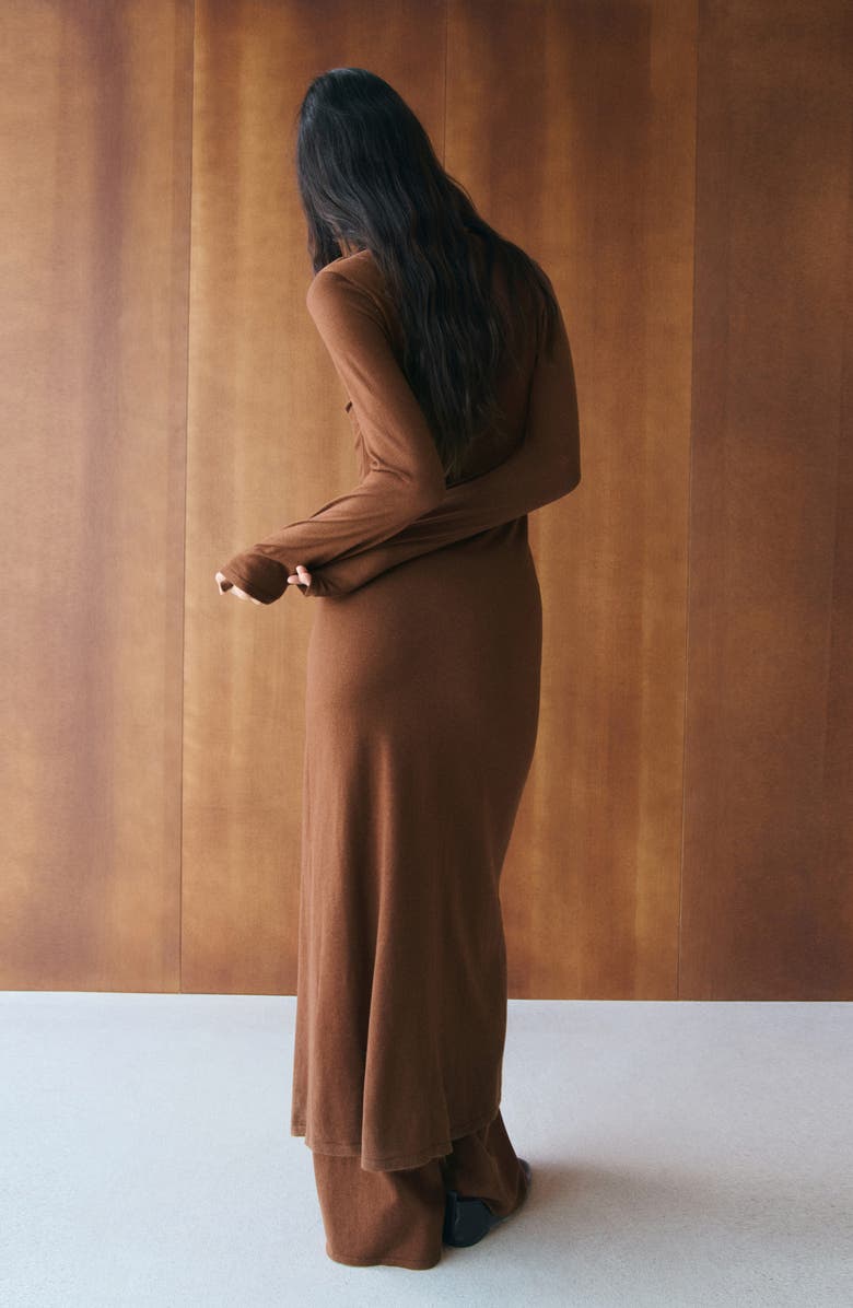 MANGO Kendrik Long Sleeve Sweater Dress, Alternate, color, Caramel