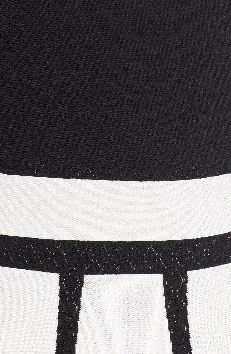 McQueen Alexander McQueen Intarsia Knit Fit & Flare Dress, Alternate, color, 