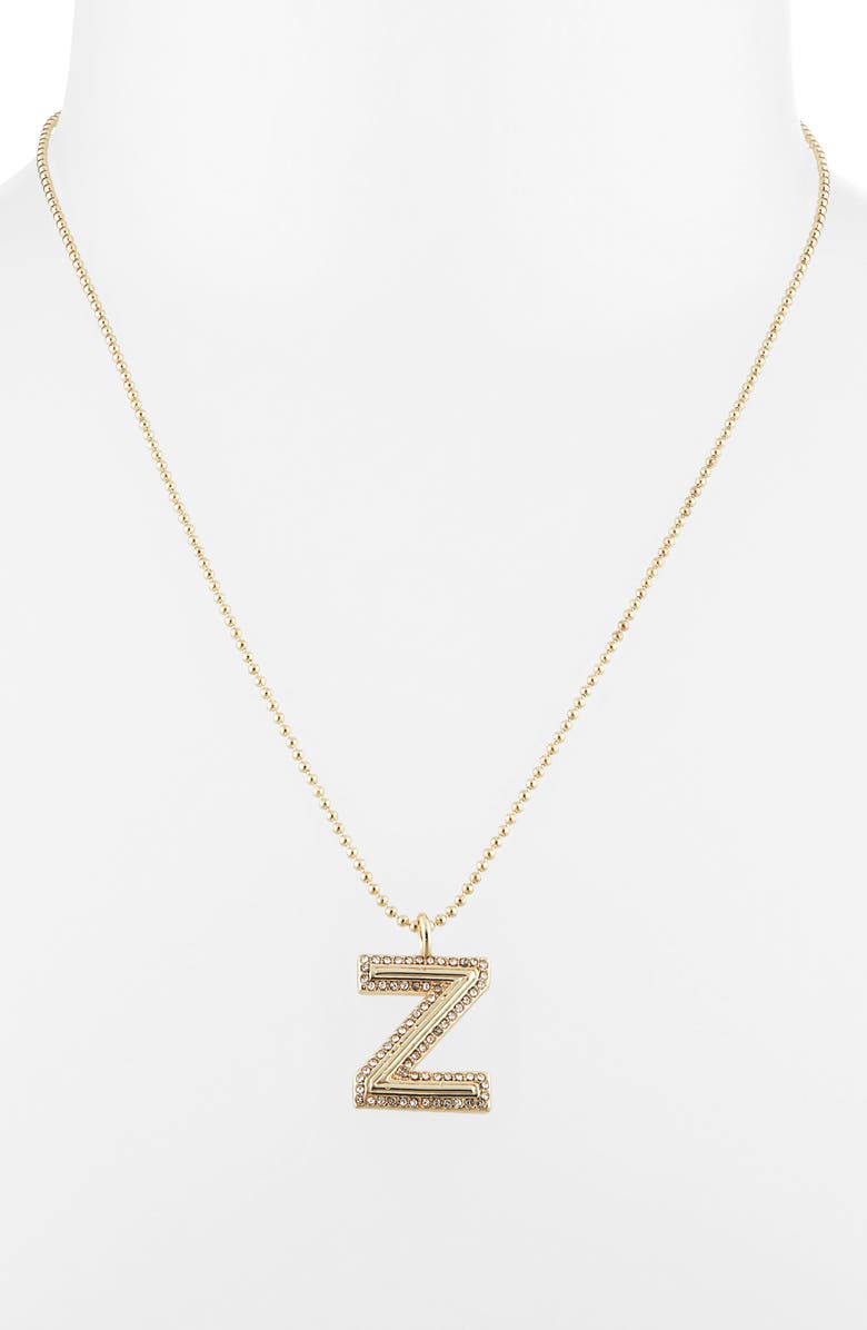 BaubleBar Arianna Initial Pendant Necklace, Alternate, color, Gold Z