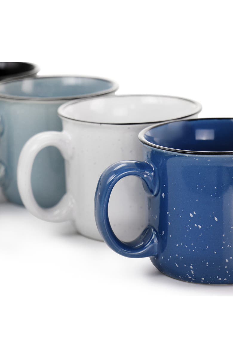 Mr. Coffee Colebrook Speckled Stoneware 18oz 4 Piece Mug Set, Alternate, color, Blue