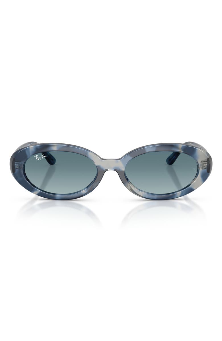 Ray-Ban 54mm Gradient Oval Sunglasses, Main, color, Opal Blue Havana / Blue Grey