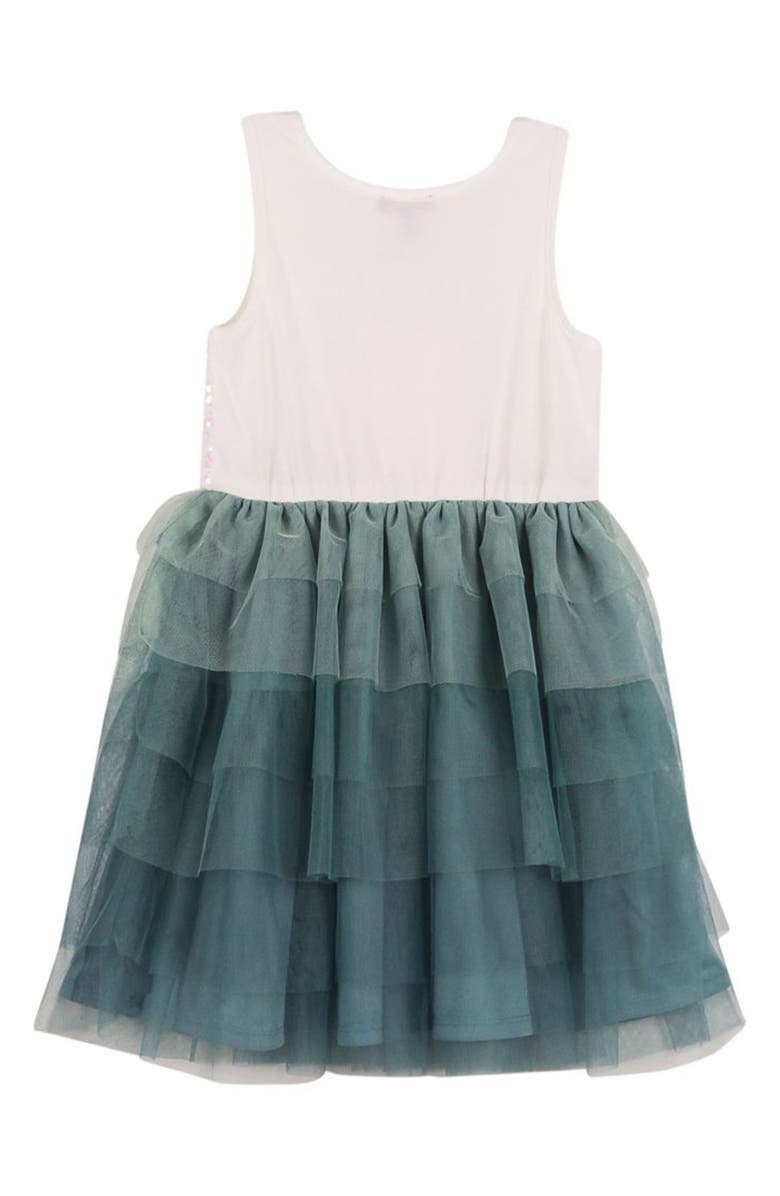 Zunie Kids' Sequin Unicorn Tiered Dress, Alternate, color, 