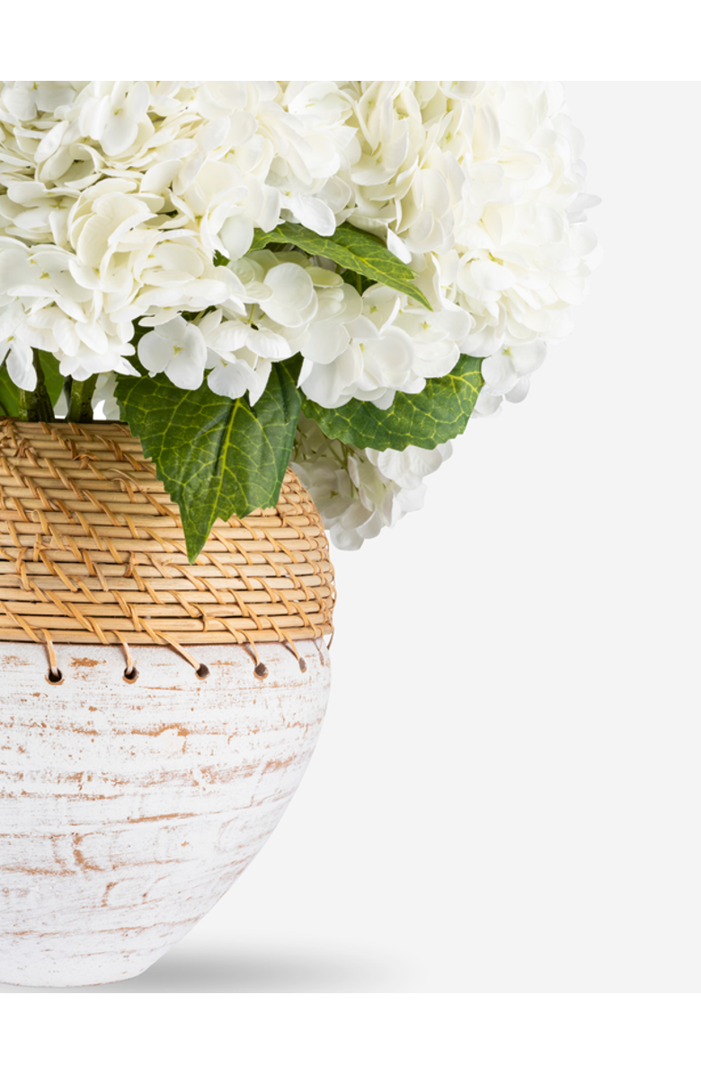 CocoBella Viviana RealTouch Hydrangea Stoneweave Arrangement, Alternate, color, Snow