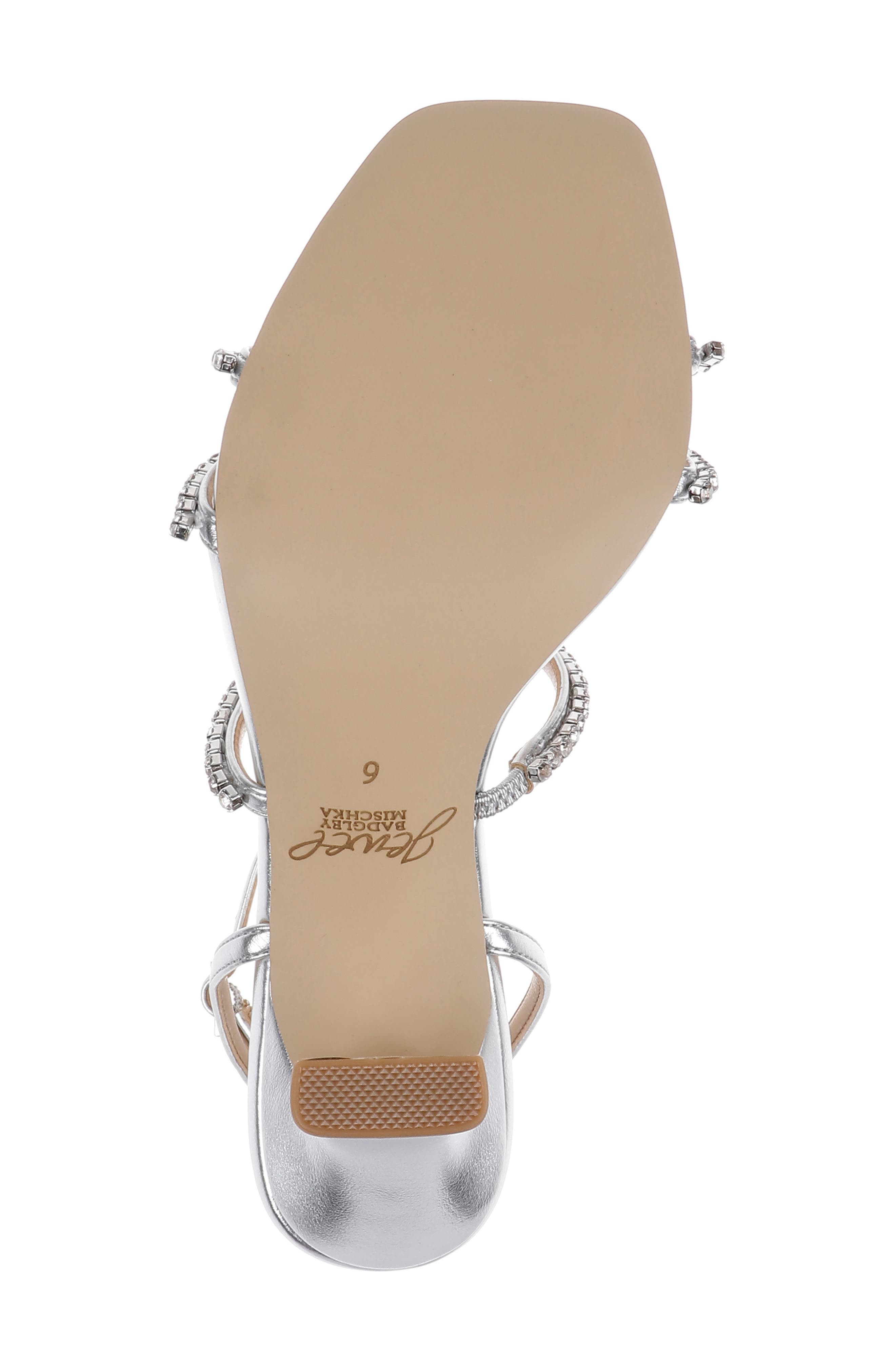 Jewel Badgley Mischka Paulette Ankle Strap Sandal, Alternate, color, Silver Metallic