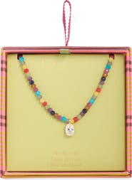 Leith Oval Pendant Bead Necklace