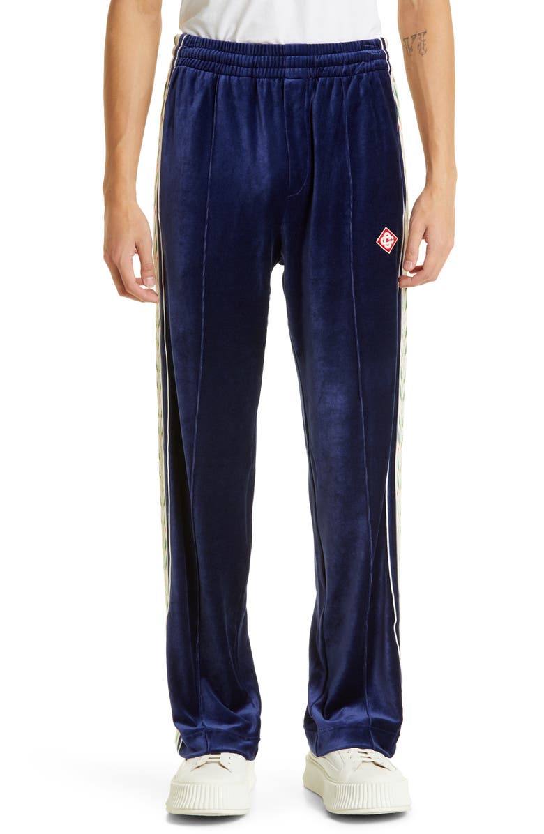Casablanca Laurel Velour Track Pants, Main, color,