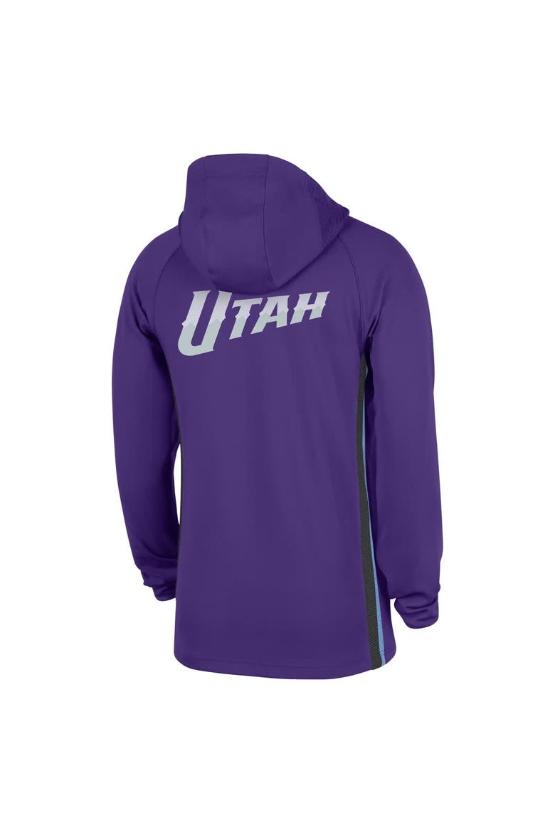 Men's Nike  Purple Utah Jazz Authentic On Court Zone Quarter-Zip Dri-FIT Hoodie Jacket, Alternate, color, Purple