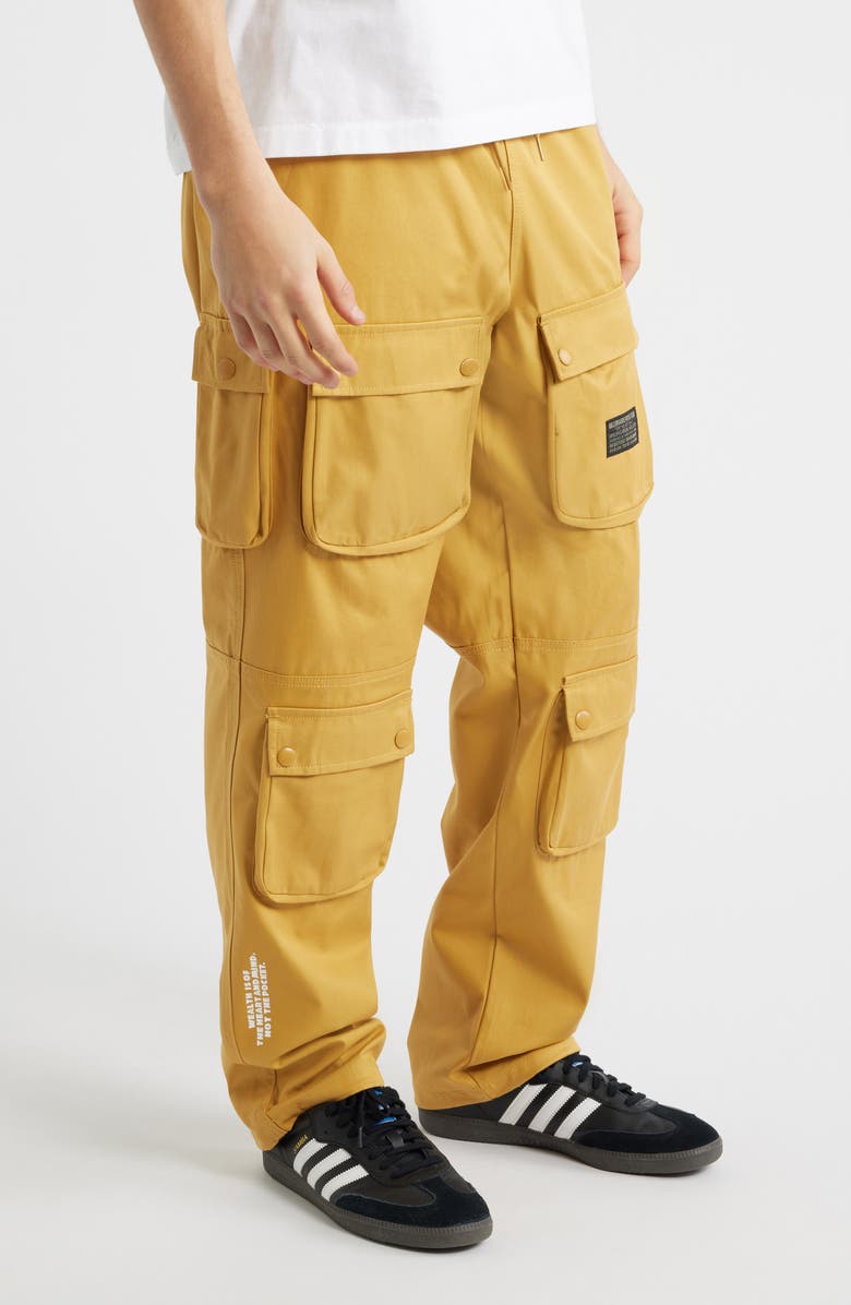 Billionaire Boys Club BB Hemisphere Cotton Twill Cargo Pants, Alternate, color, Honey Mustard