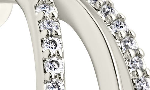 Sterling Forever Adriana Cubic Zirconia Triple Layer Hoop Earrings In Silver