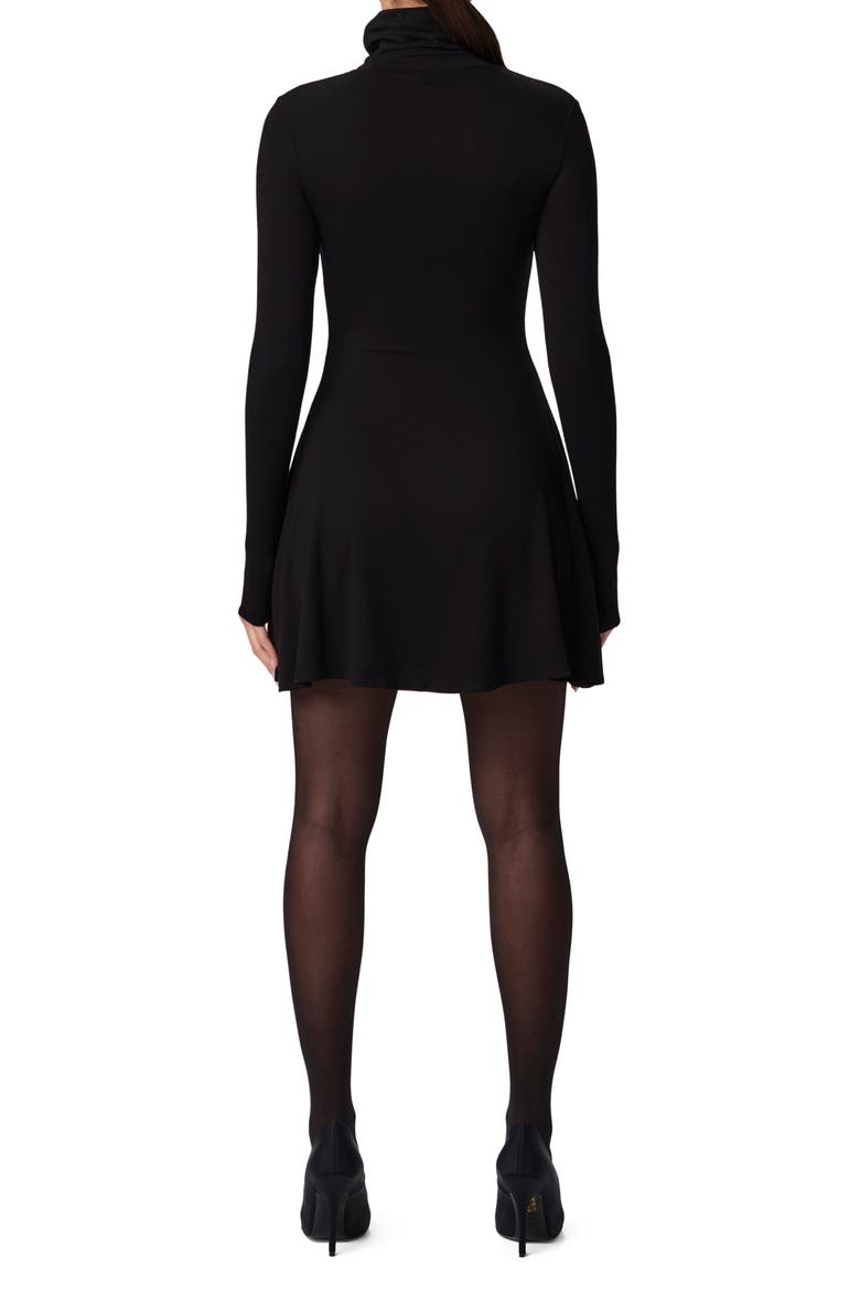 Long Sleeve Turtleneck Minidress, Alternate, color, BLACK