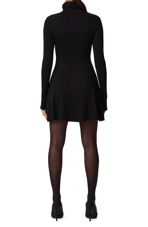 Shop Naked Wardrobe Long Sleeve Turtleneck Minidress In Black