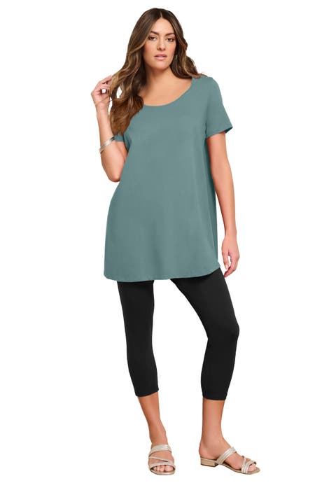 Plus Size Cotton Ultimate Scoopneck Swing Tunic (Plus)