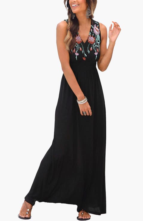 Women's V-Neck Maxi Dress