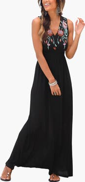 LASCANA Women's V-Neck Maxi Dress
