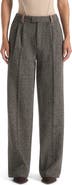 Manière De Voir Julie Herringbone Wool Twin Pleat Trousers