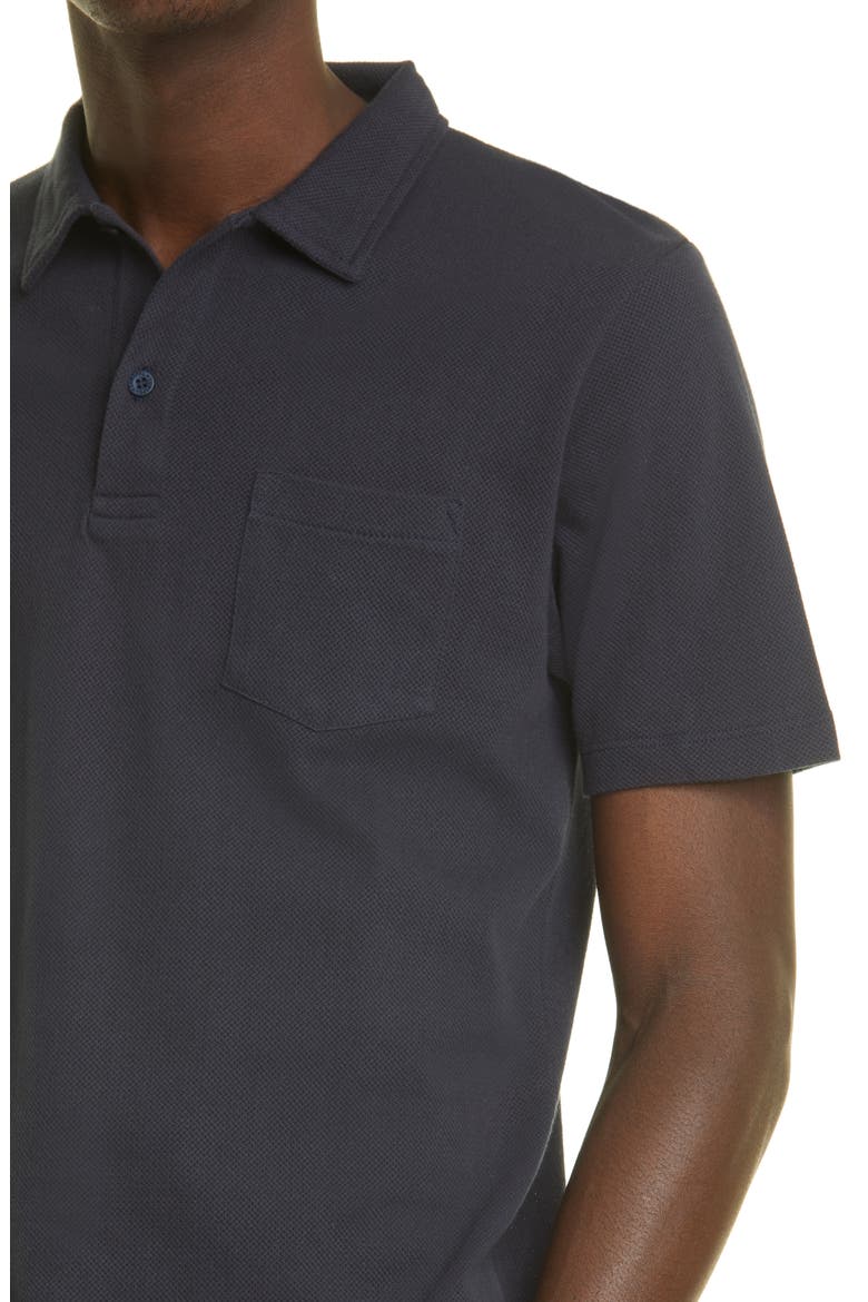 Men's Riviera Cotton Polo, Alternate, color, NAVY