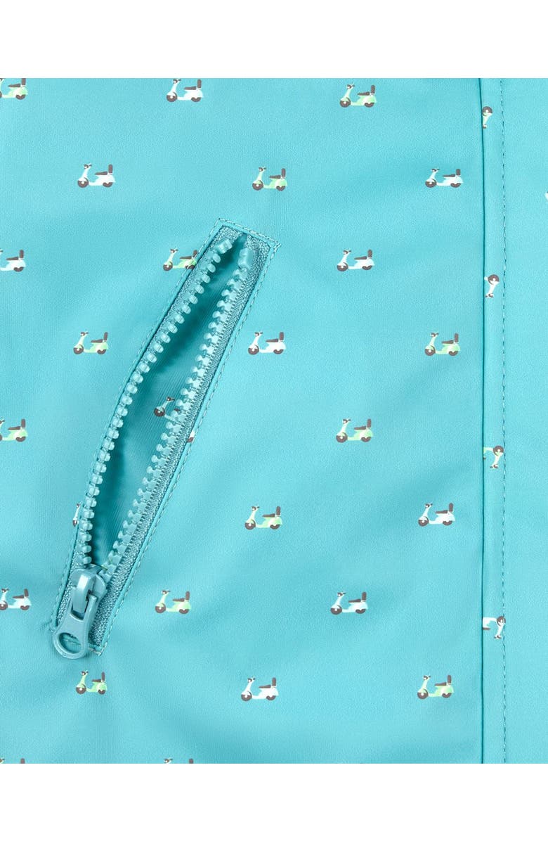 MeMoi Lined Raincoat with Attached Self-Storage Pouch, Alternate, color, Teal