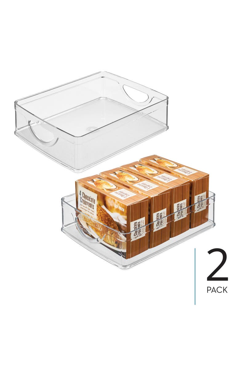 iDesign Stackable Pantry Bin with Handles - Set of 2 - Clear - Made in USA, Alternate, color, Clear