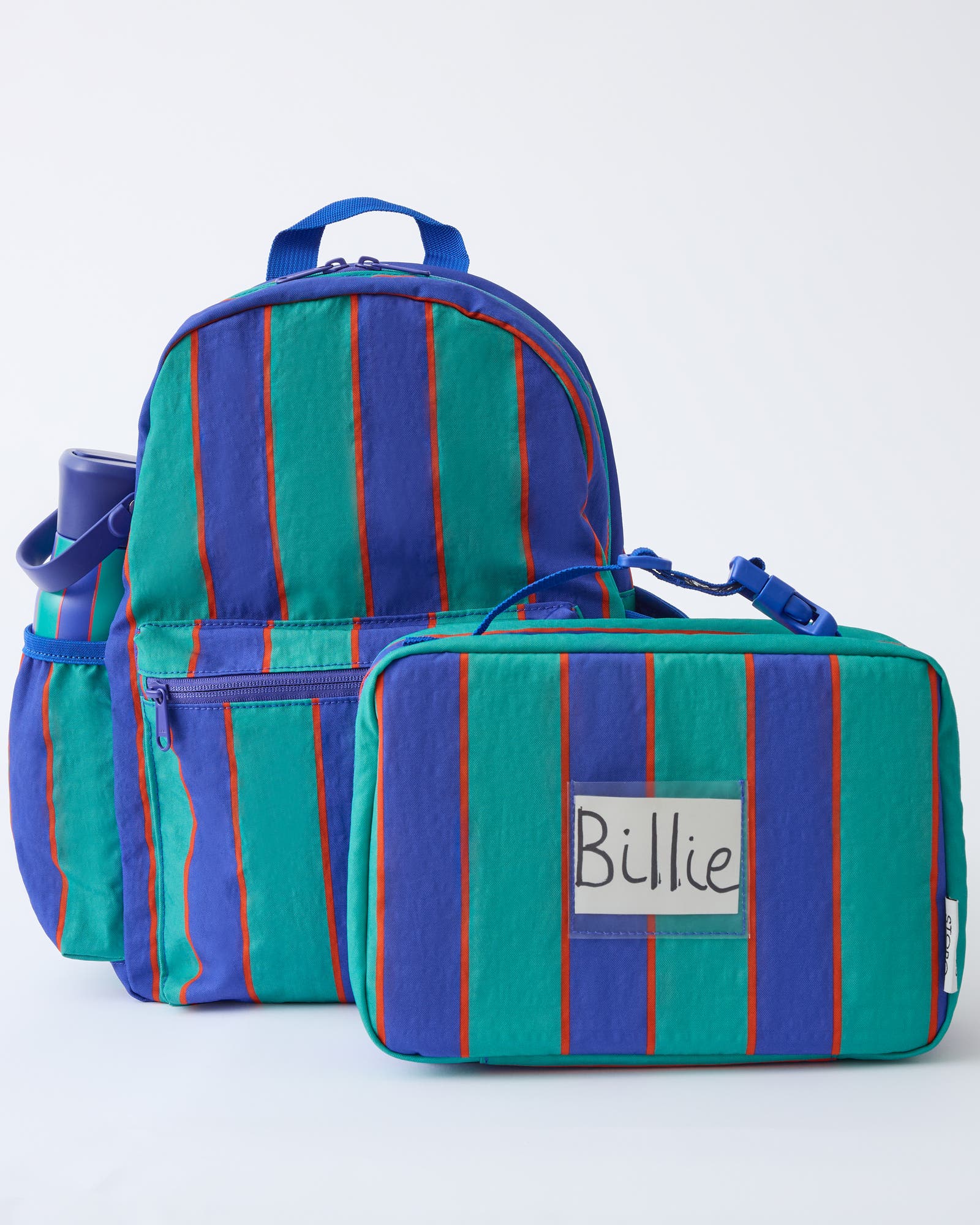 Cool Kid Backpack, Alternate, color, Navy Green Stripe