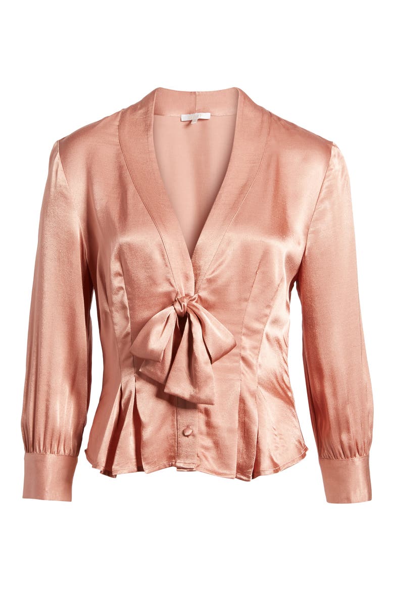 Errol Bow Blouse, Alternate, color, DUSTY ROSE