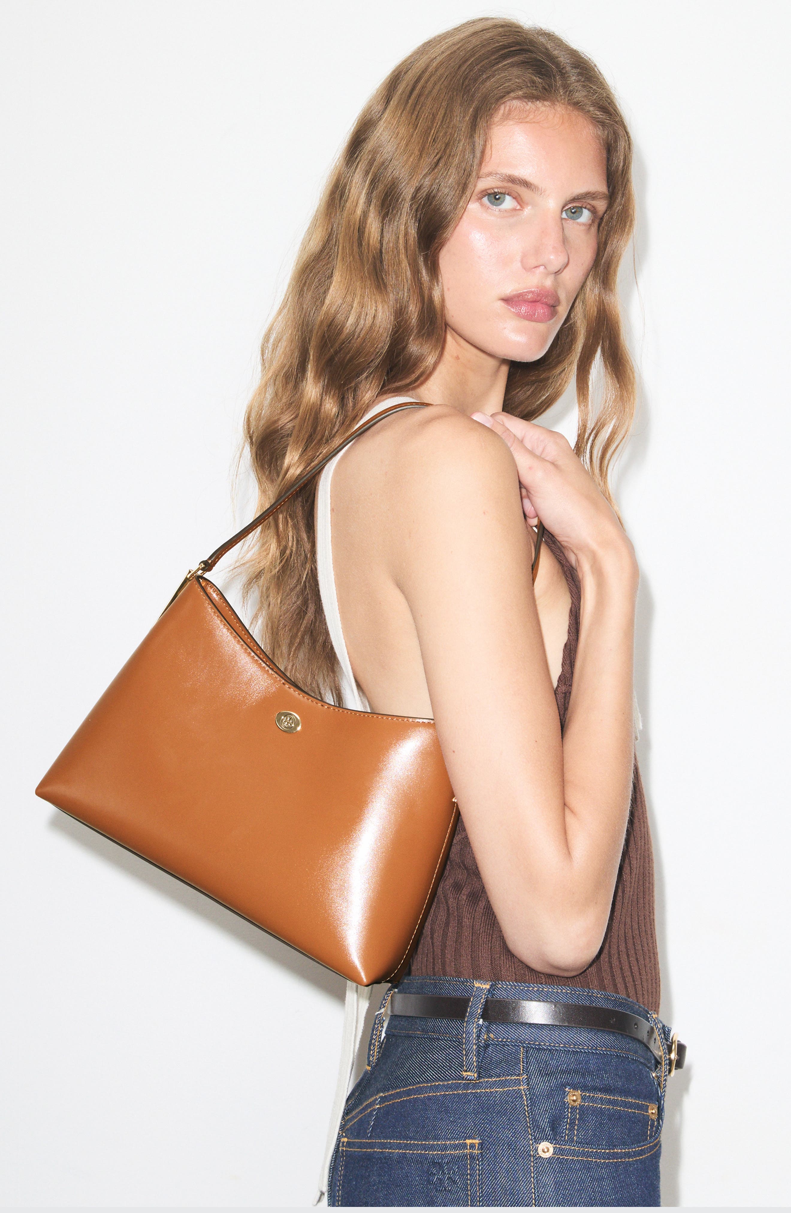 Small Robinson Leather Shoulder Bag, Alternate, color, AGED TAN