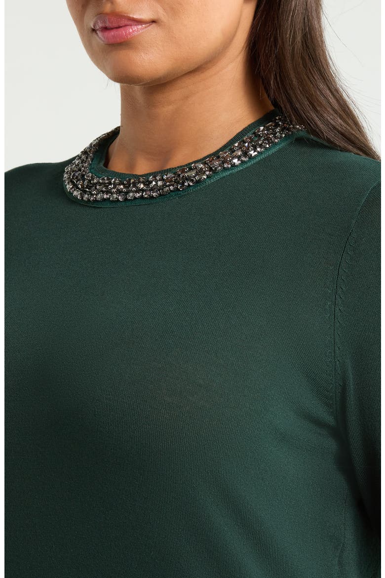 Rhinestone Embellished Sweater, Alternate, color, PINE FOREST