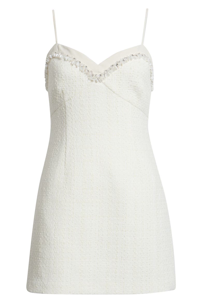 Sue Sequin Tweed Sleeveless Minidress, Main, color, IVORY MIST