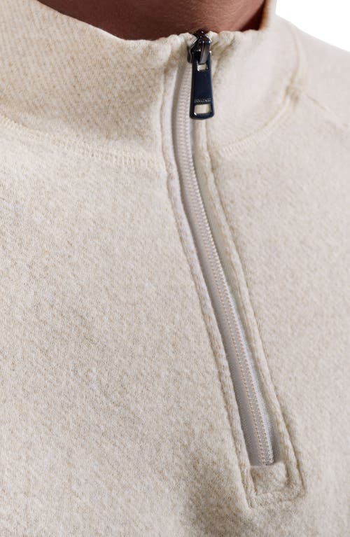 Bugatchi Brushed Cotton Blend Quarter Zip Pullover In Neutral
