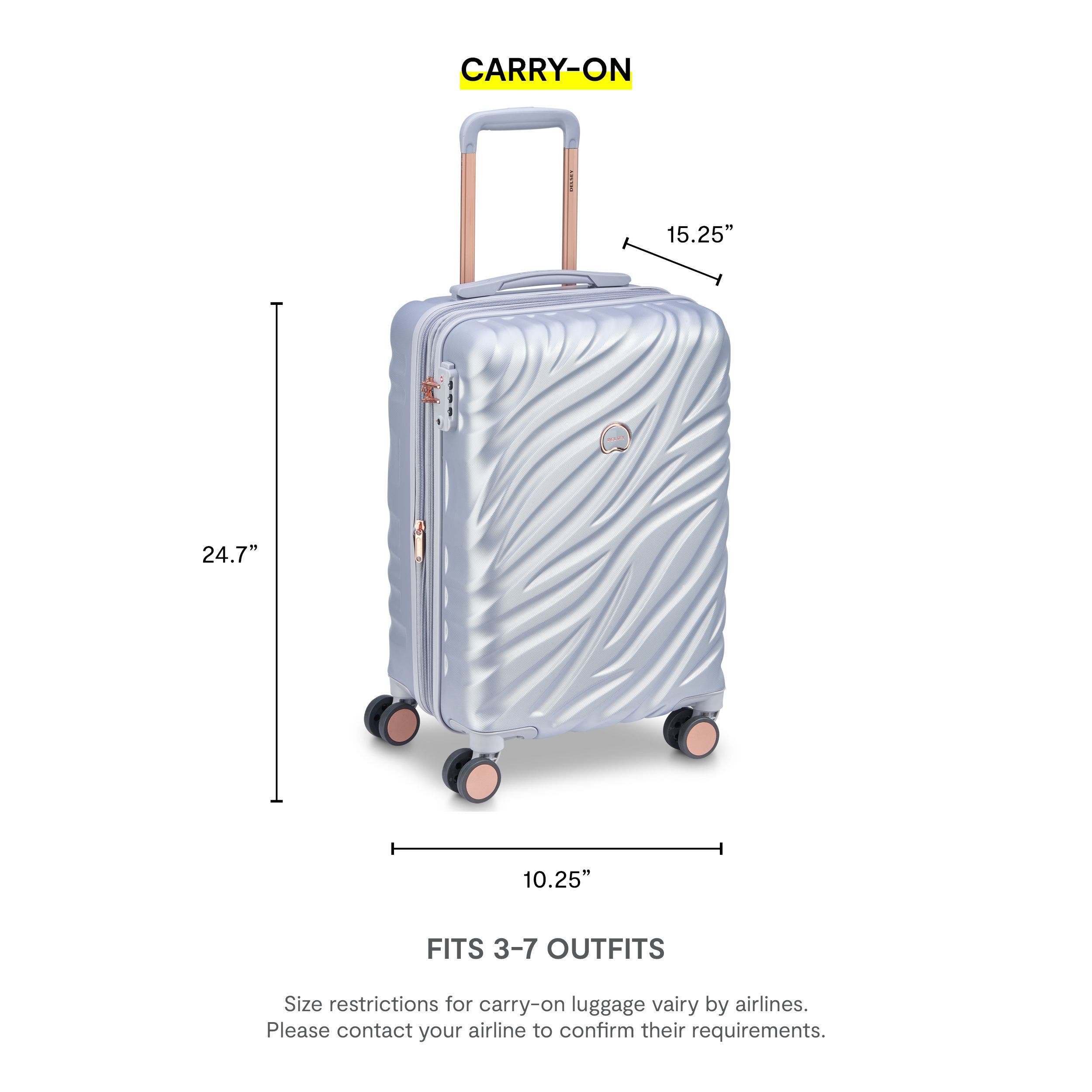 Delsey Paris Alexis Hardside 2-Piece (21"/29") Expandable Spinner Luggage Set, Alternate, color, Platinum/Rose Gold