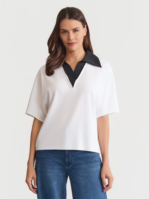 Mixed Media Soft Knit Shirt