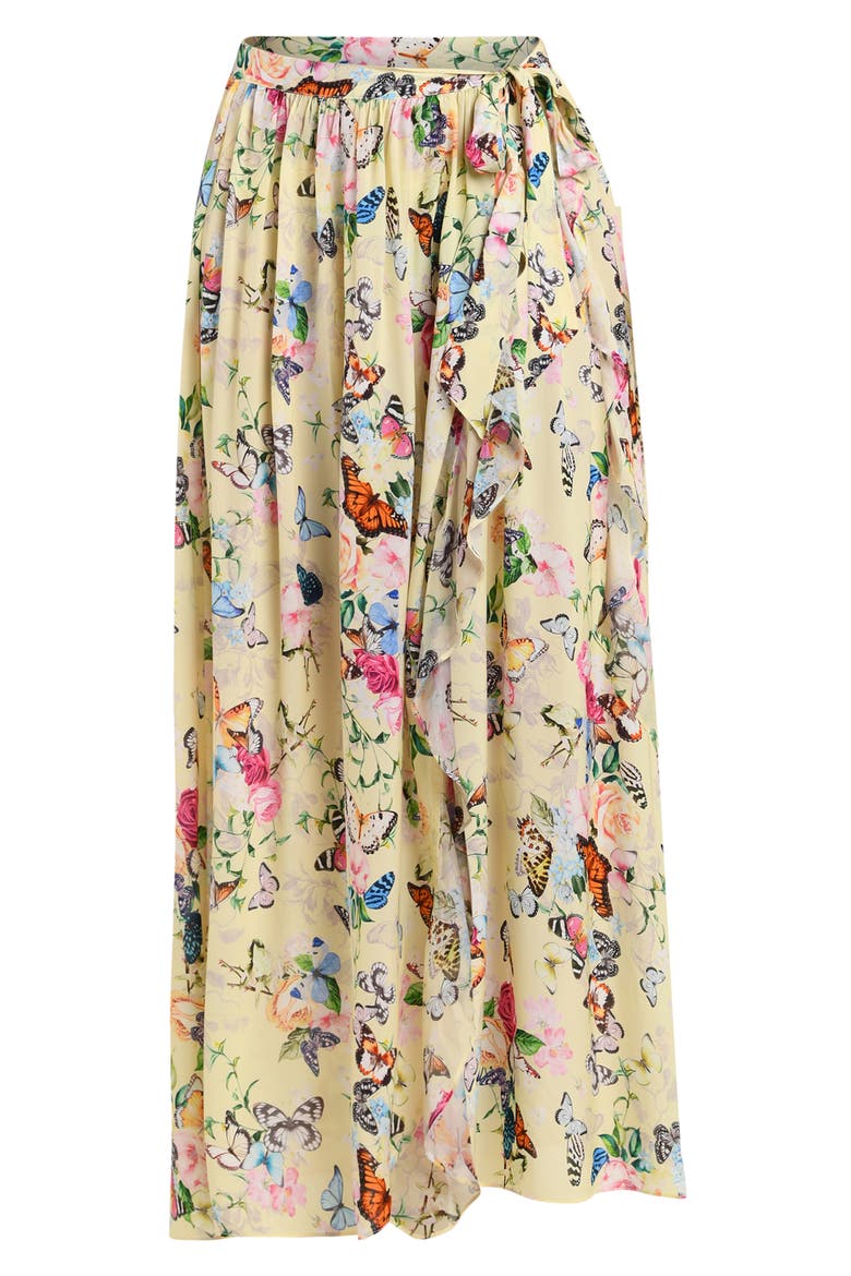 Garden Butterfly Cover-Up Maxi Skirt, Alternate, color, YELLOW MULTI